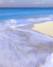Das White Beach And Blue Water Wallpaper 176x220