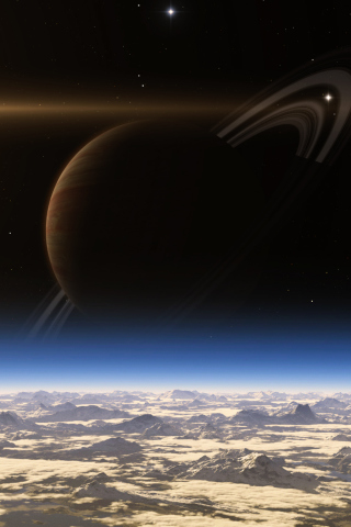 Saturn - Planet with Ring wallpaper 320x480