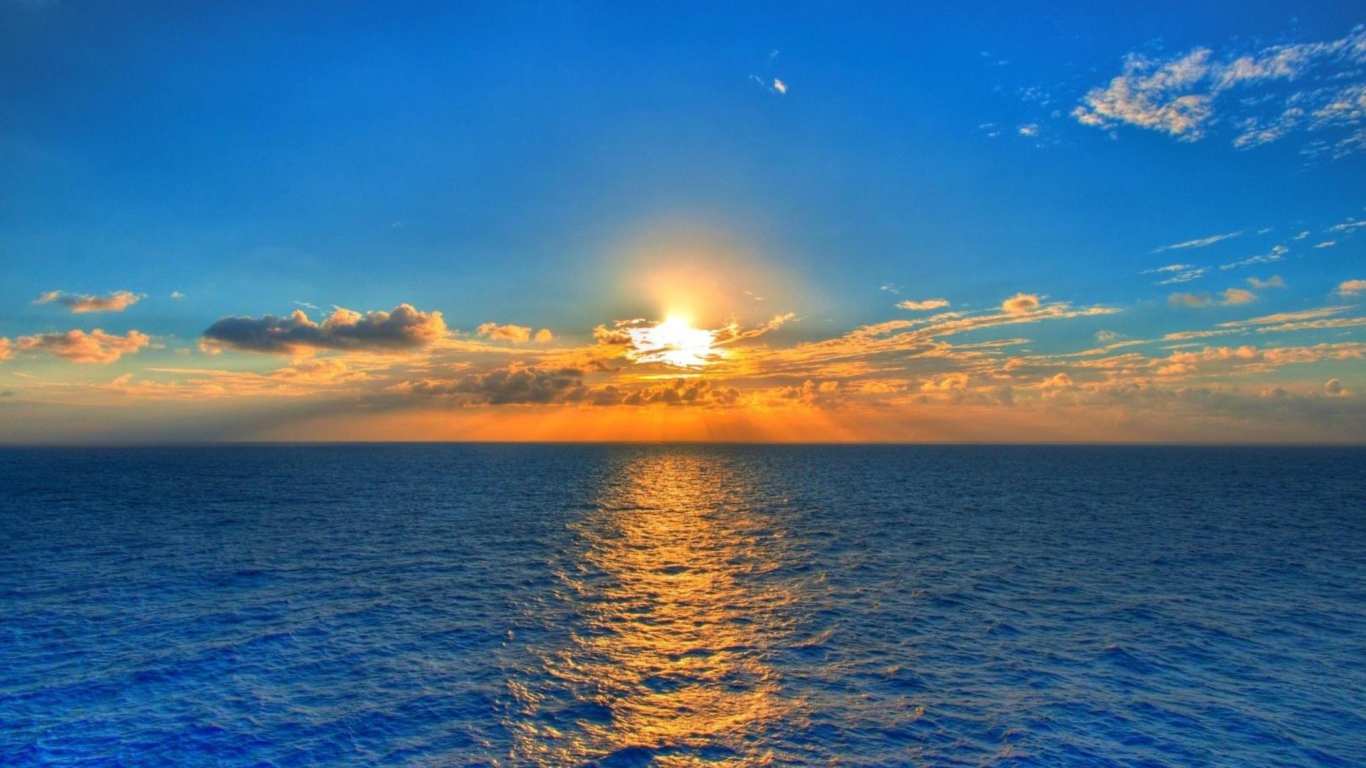 Summer Sea Sunset wallpaper 1366x768