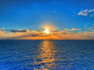 Das Summer Sea Sunset Wallpaper 320x240