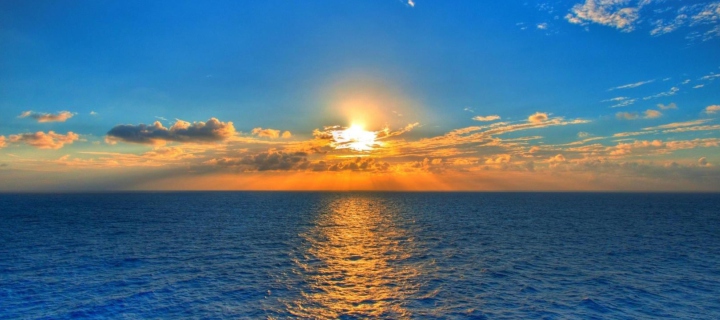 Das Summer Sea Sunset Wallpaper 720x320