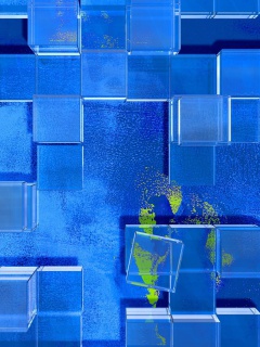 Das Blue Squares Wallpaper 240x320