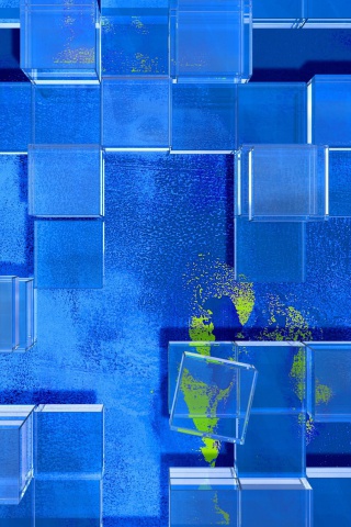 Das Blue Squares Wallpaper 320x480