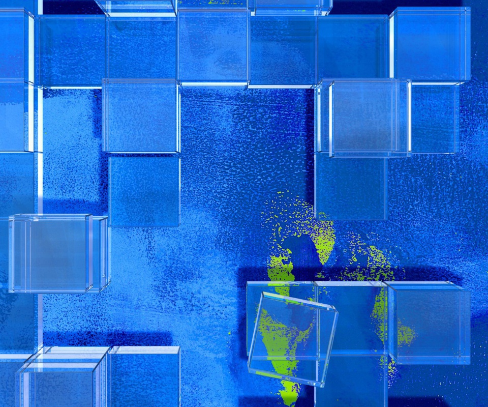 Das Blue Squares Wallpaper 960x800