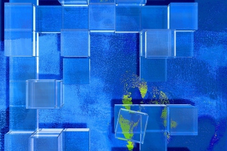 Blue Squares Wallpaper for Android, iPhone and iPad