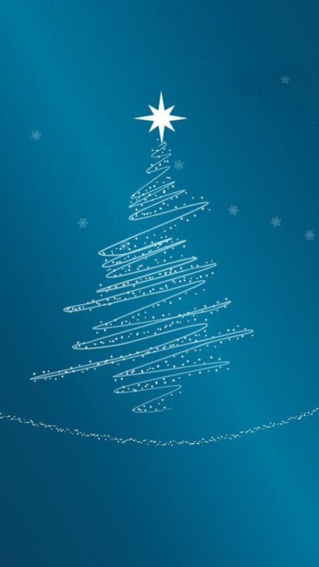 Sfondi Blue Xmas Tree 640x1136