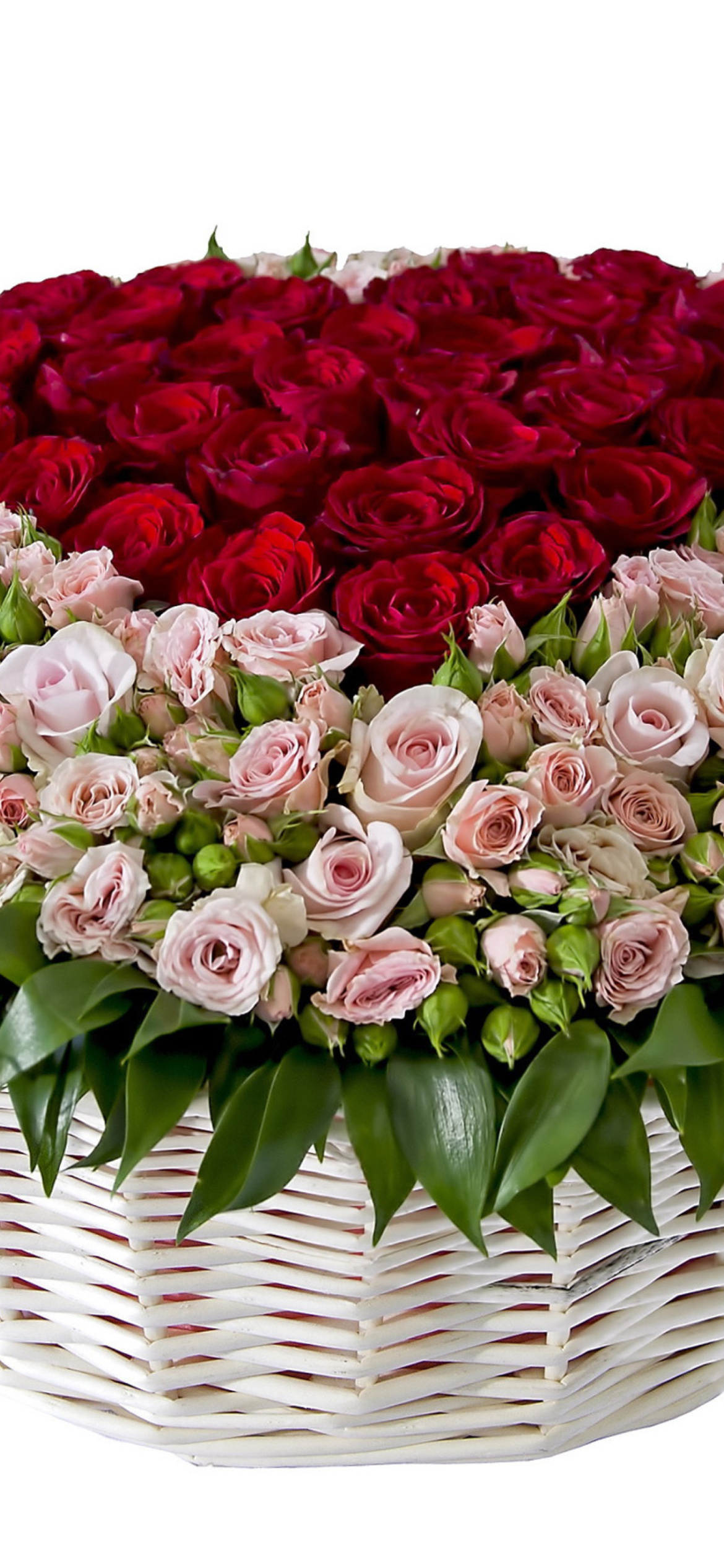 Fondo de pantalla Basket of Roses from Florist 1170x2532