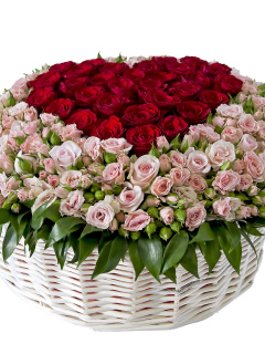 Обои Basket of Roses from Florist 240x320