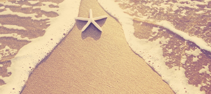 Das Sea-Star On Sand Wallpaper 720x320