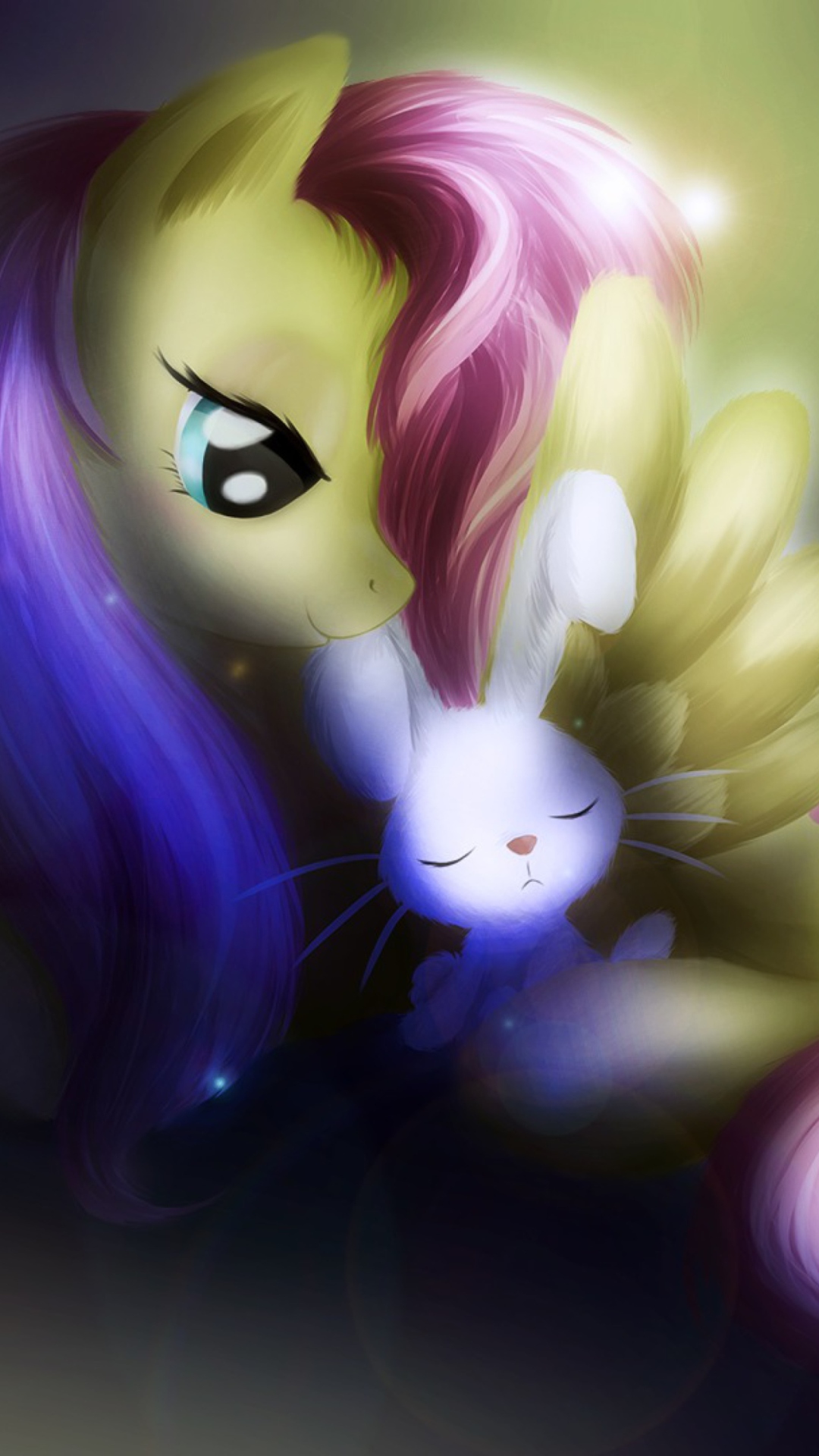 Fondo de pantalla Little Pony And Rabbit 1080x1920