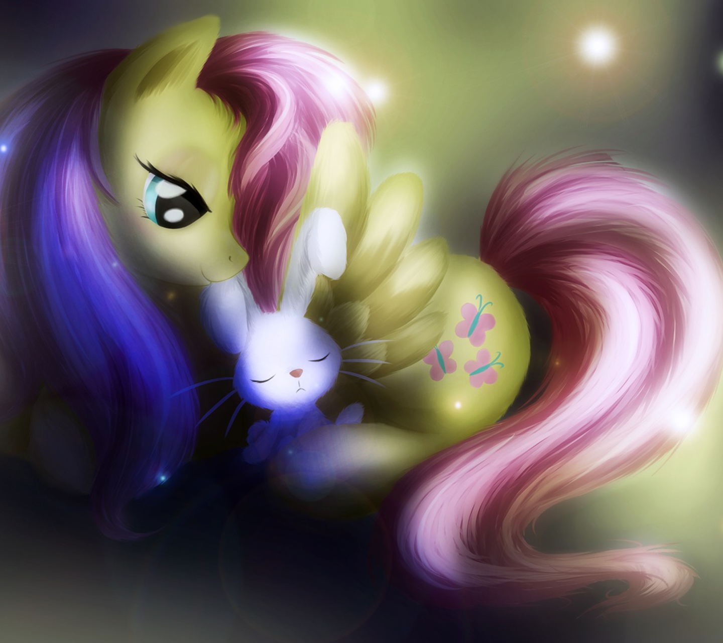 Fondo de pantalla Little Pony And Rabbit 1440x1280