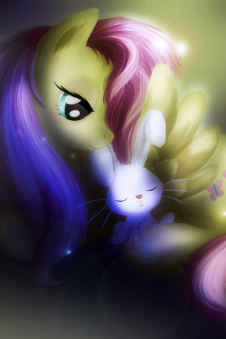Das Little Pony And Rabbit Wallpaper 320x480
