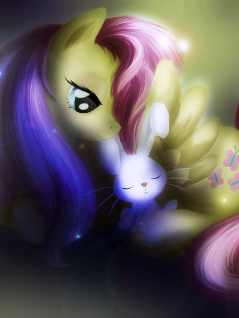 Fondo de pantalla Little Pony And Rabbit 480x640