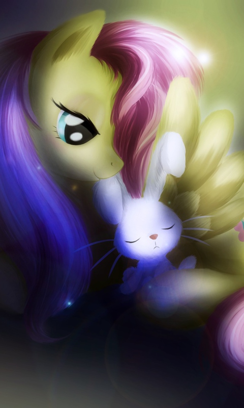 Fondo de pantalla Little Pony And Rabbit 480x800