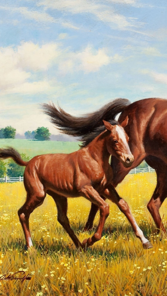 Fondo de pantalla Horses 640x1136