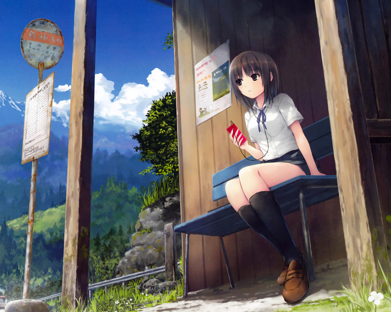 Fondo de pantalla Anime School Girl 1280x1024
