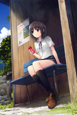 Обои Anime School Girl 320x480