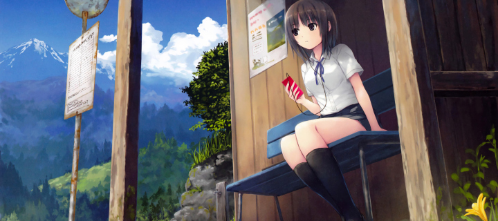 Anime School Girl wallpaper 720x320