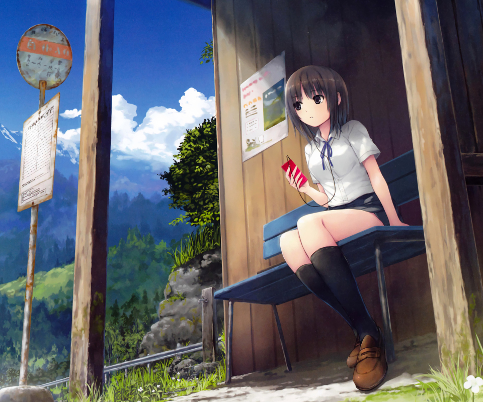 Fondo de pantalla Anime School Girl 960x800