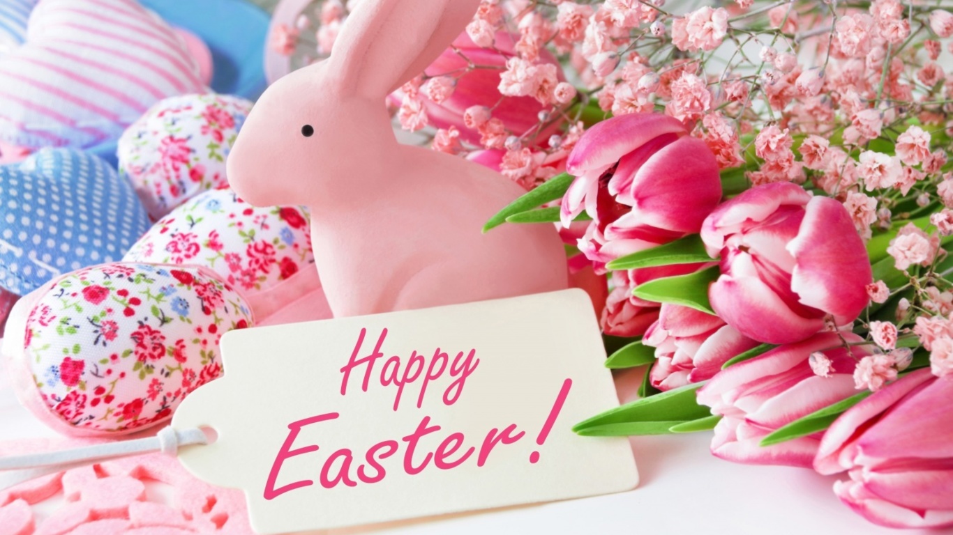 Pink Easter Decoration wallpaper 1366x768