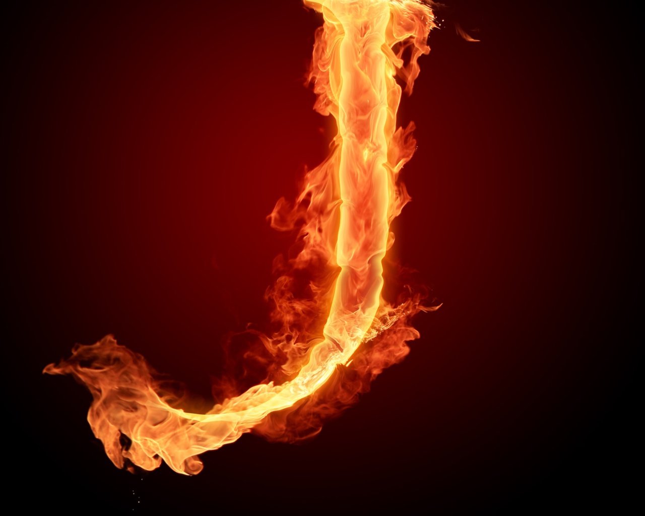 Fire Letter J wallpaper 1280x1024