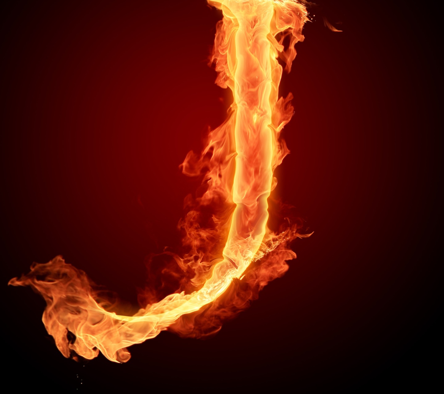 Fire Letter J wallpaper 1440x1280