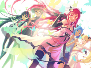 Das Anime Charm Girls Wallpaper 320x240