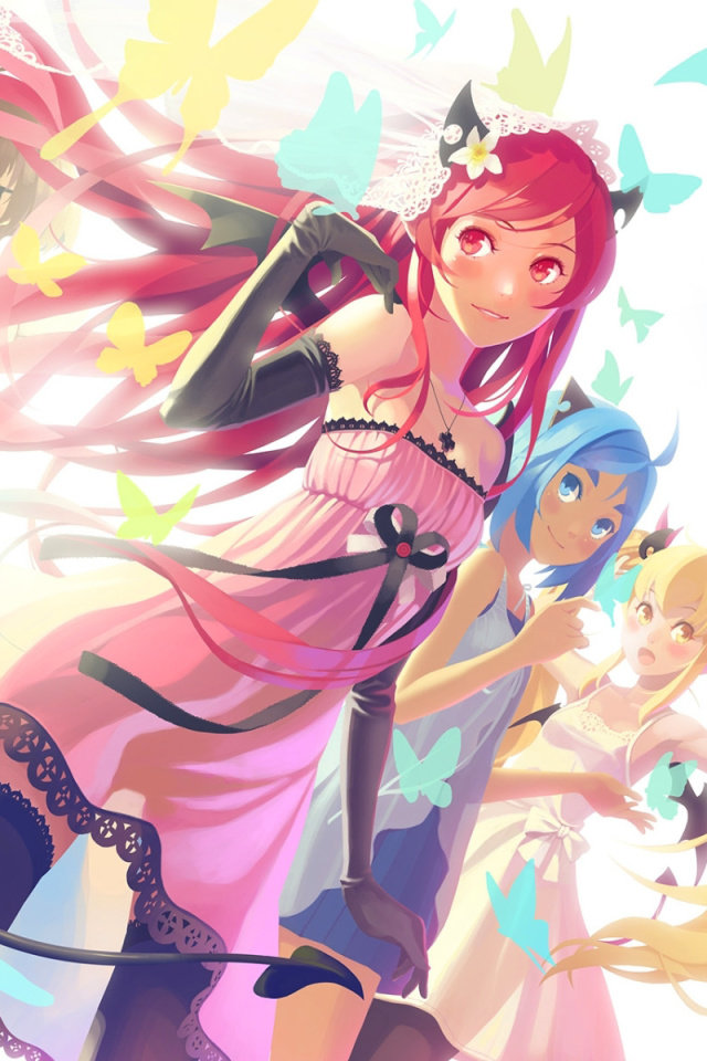 Das Anime Charm Girls Wallpaper 640x960