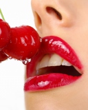 Cherry and Red Lips wallpaper 128x160