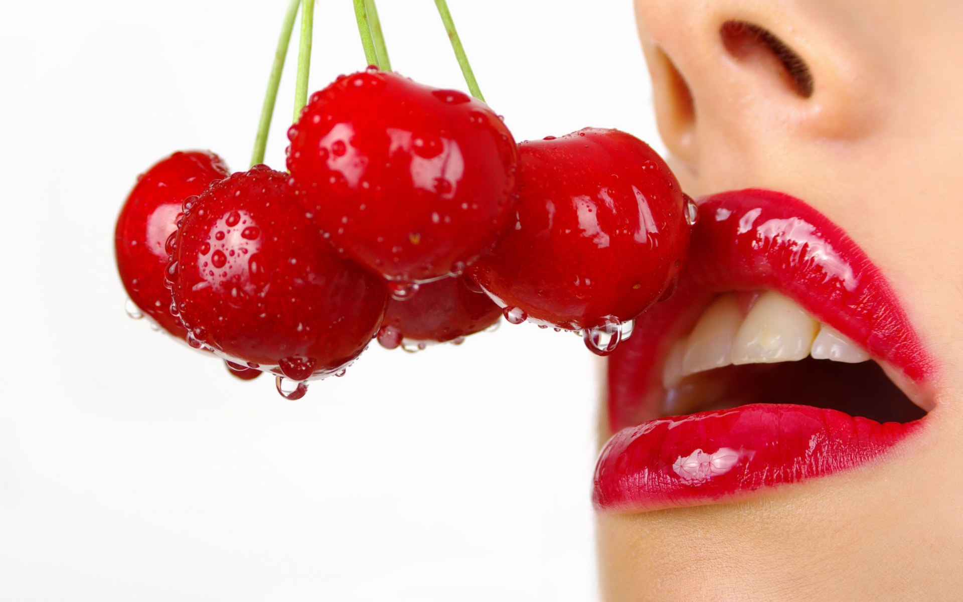 Fondo de pantalla Cherry and Red Lips 1920x1200