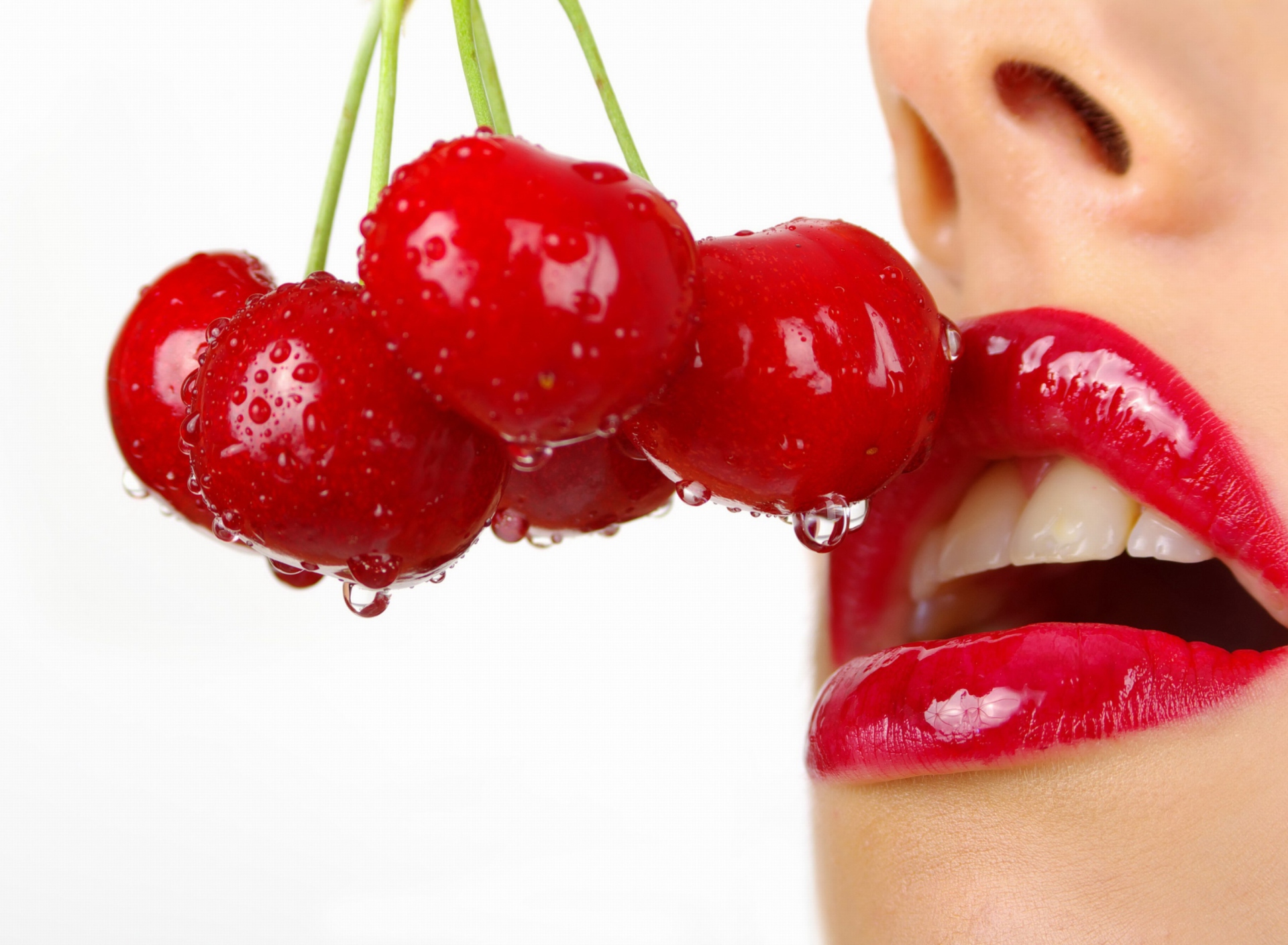 Обои Cherry and Red Lips 1920x1408