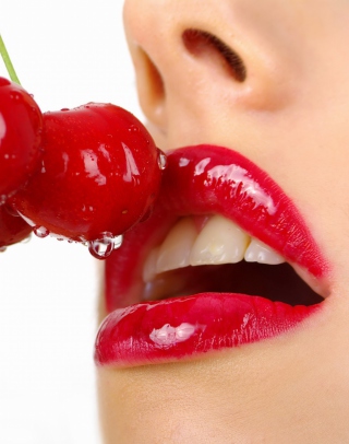 Kostenloses Cherry and Red Lips Wallpaper für 750x1334