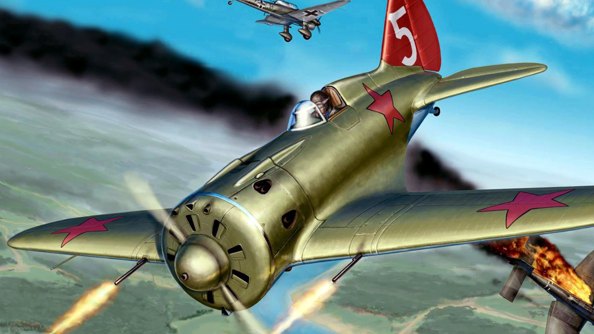 Ilyushin Il 2 Attack aircraft in Amateur flight simulation wallpaper 1920x1080