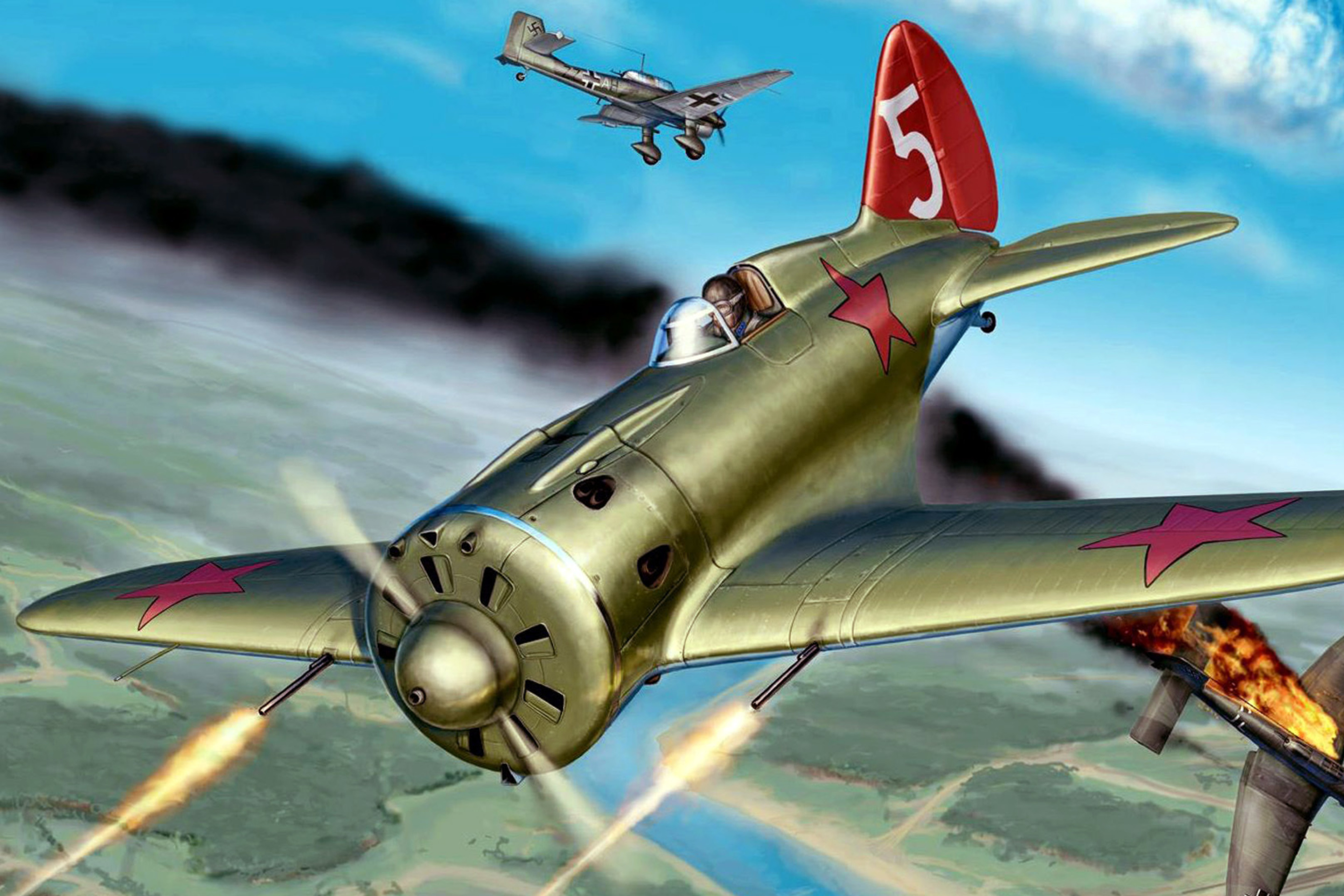 Fondo de pantalla Ilyushin Il 2 Attack aircraft in Amateur flight simulation 2880x1920