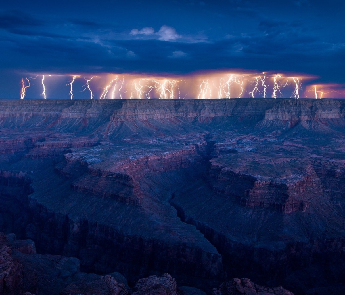 Das Grand Canyon Lightning Wallpaper 1200x1024