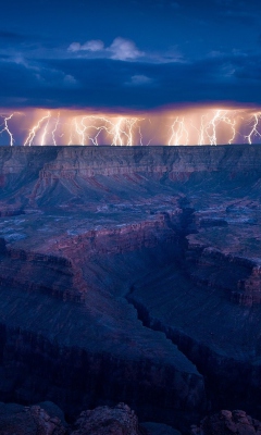 Обои Grand Canyon Lightning 240x400