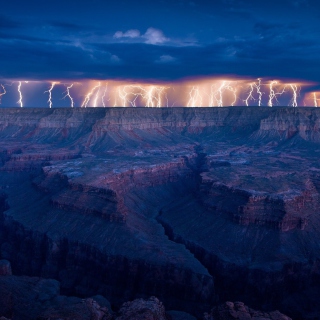 Grand Canyon Lightning - Obrázkek zdarma pro 208x208