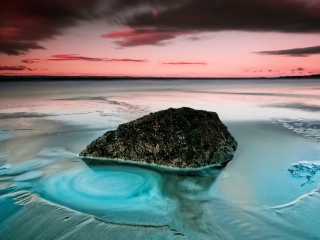 Das Long Exposure Beach Wallpaper 320x240