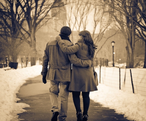 Das Lovers In Winter Wallpaper 480x400