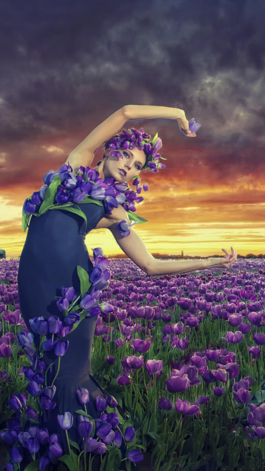 Das Purple Tulip Princess Wallpaper 1080x1920
