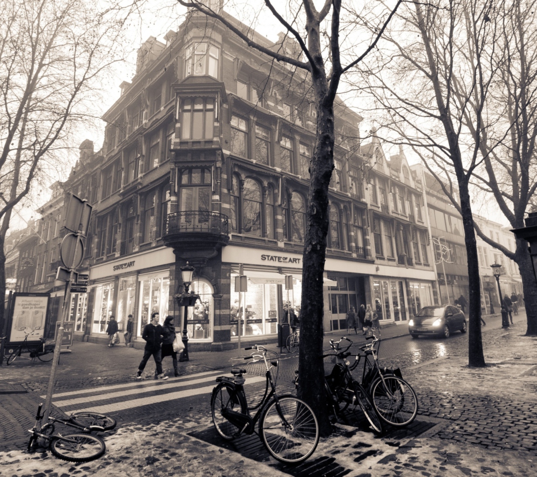 Fondo de pantalla Mariaplaats - Misty Utrecht In Winter 1080x960