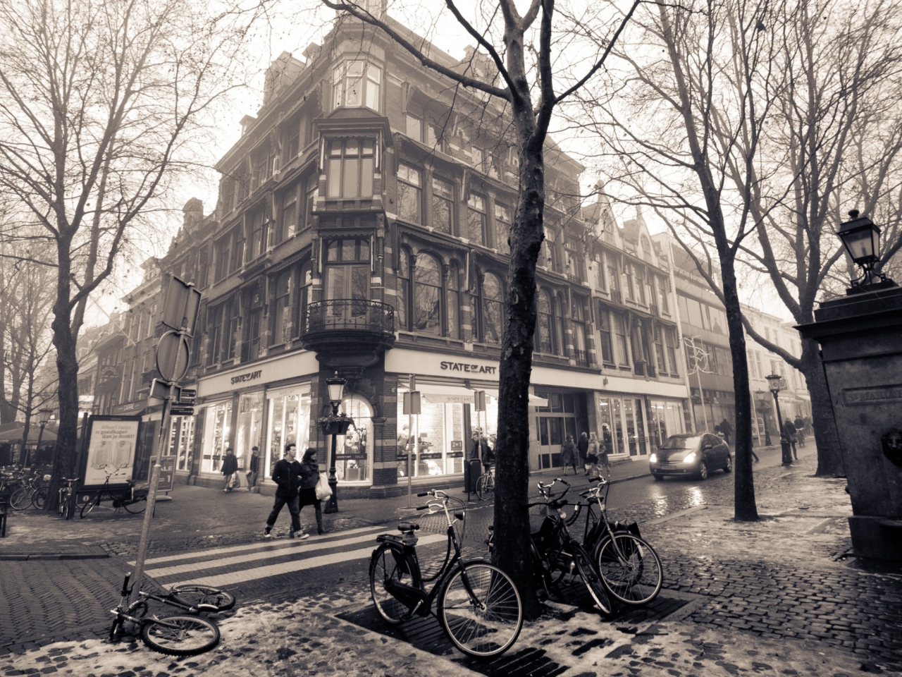 Fondo de pantalla Mariaplaats - Misty Utrecht In Winter 1280x960