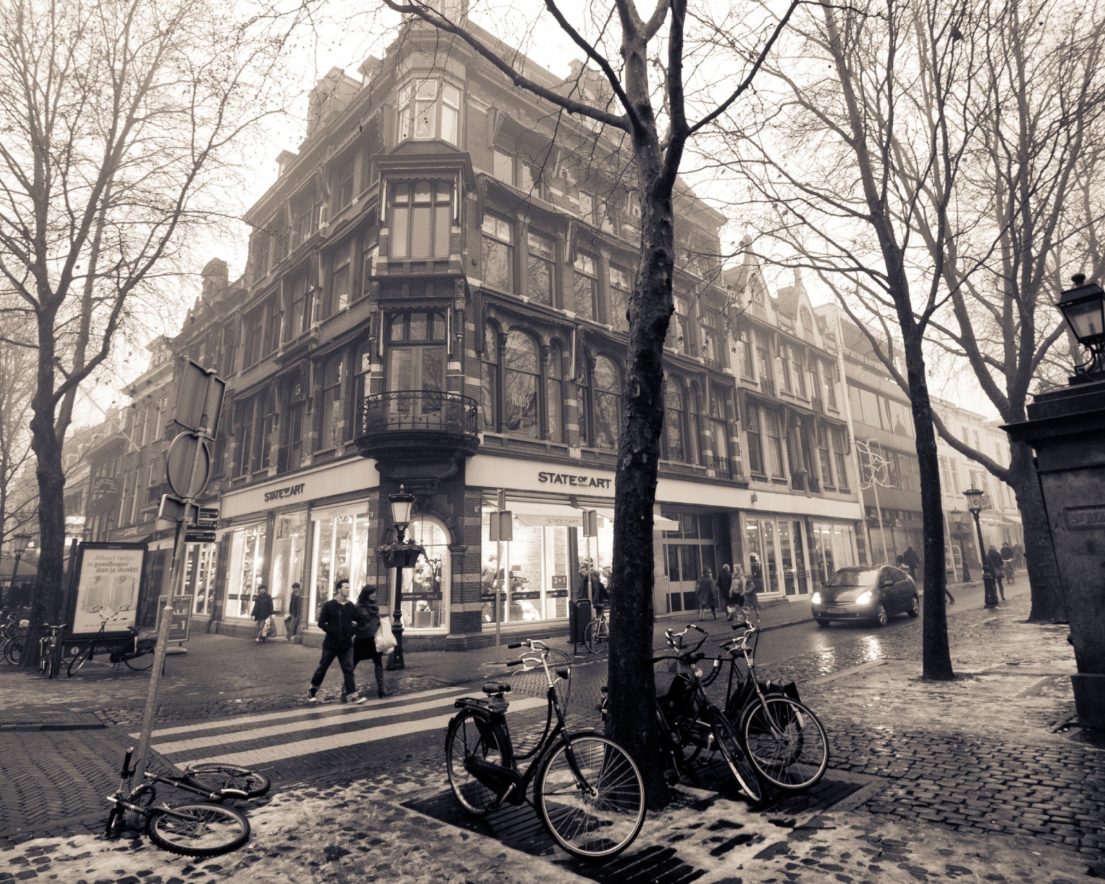 Fondo de pantalla Mariaplaats - Misty Utrecht In Winter 1600x1280