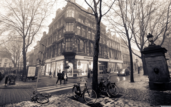 Fondo de pantalla Mariaplaats - Misty Utrecht In Winter