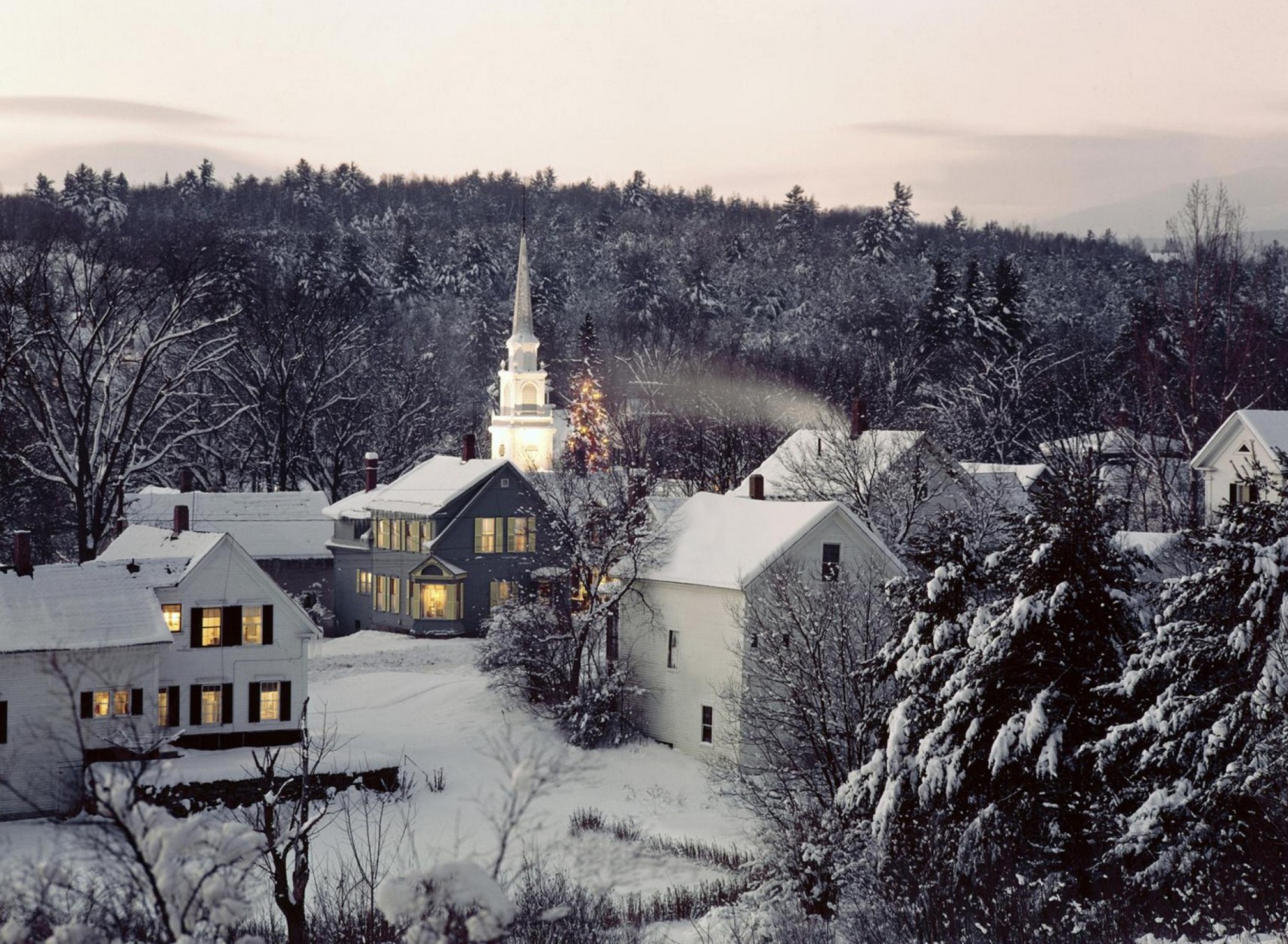 Das Christmas in New England Wallpaper 1920x1408