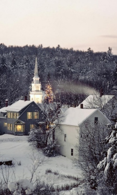 Fondo de pantalla Christmas in New England 240x400