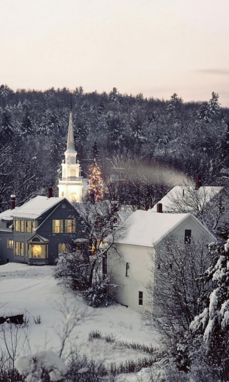 Christmas in New England wallpaper 768x1280