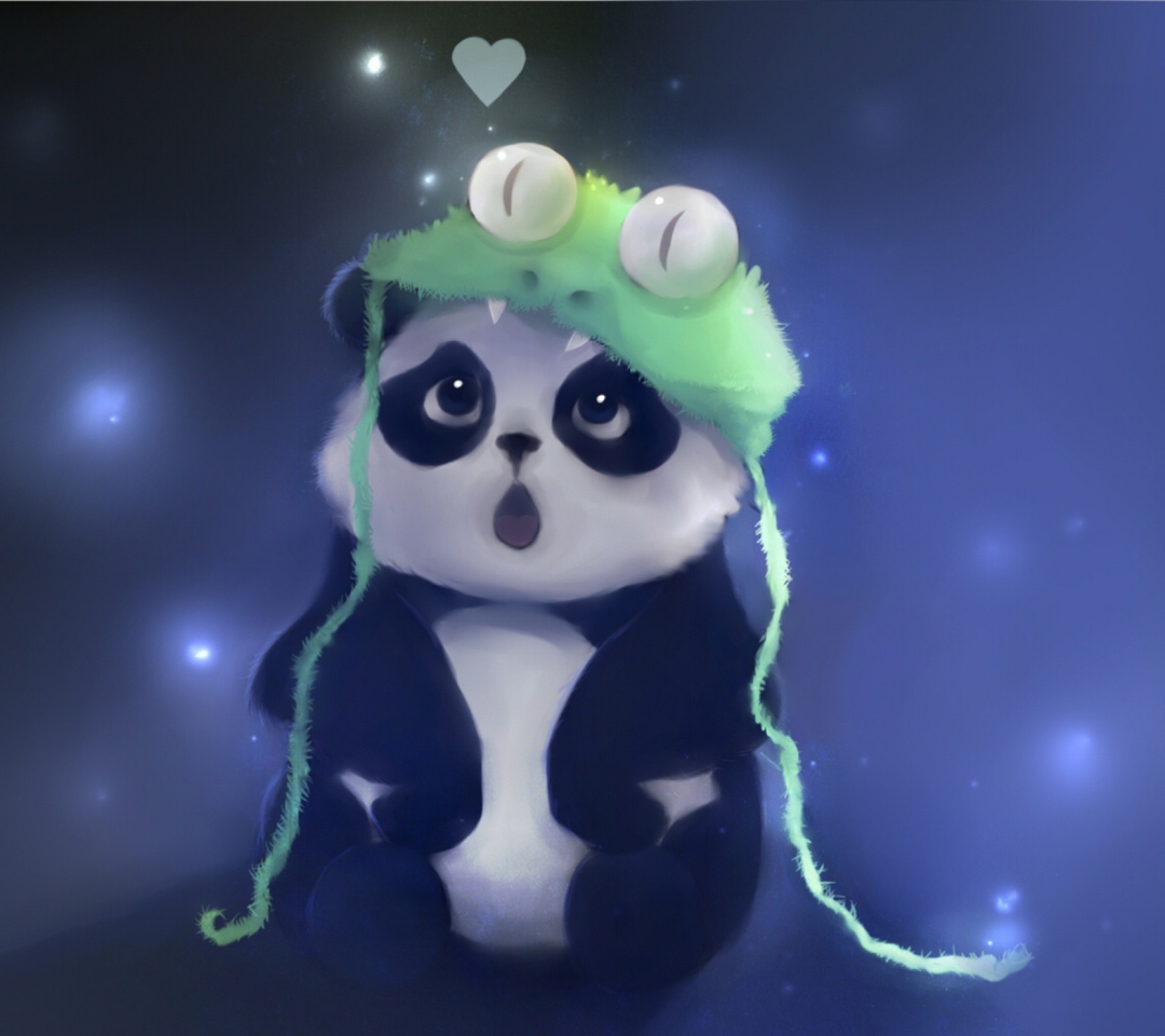 Обои Cute Baby Panda Painting 1080x960