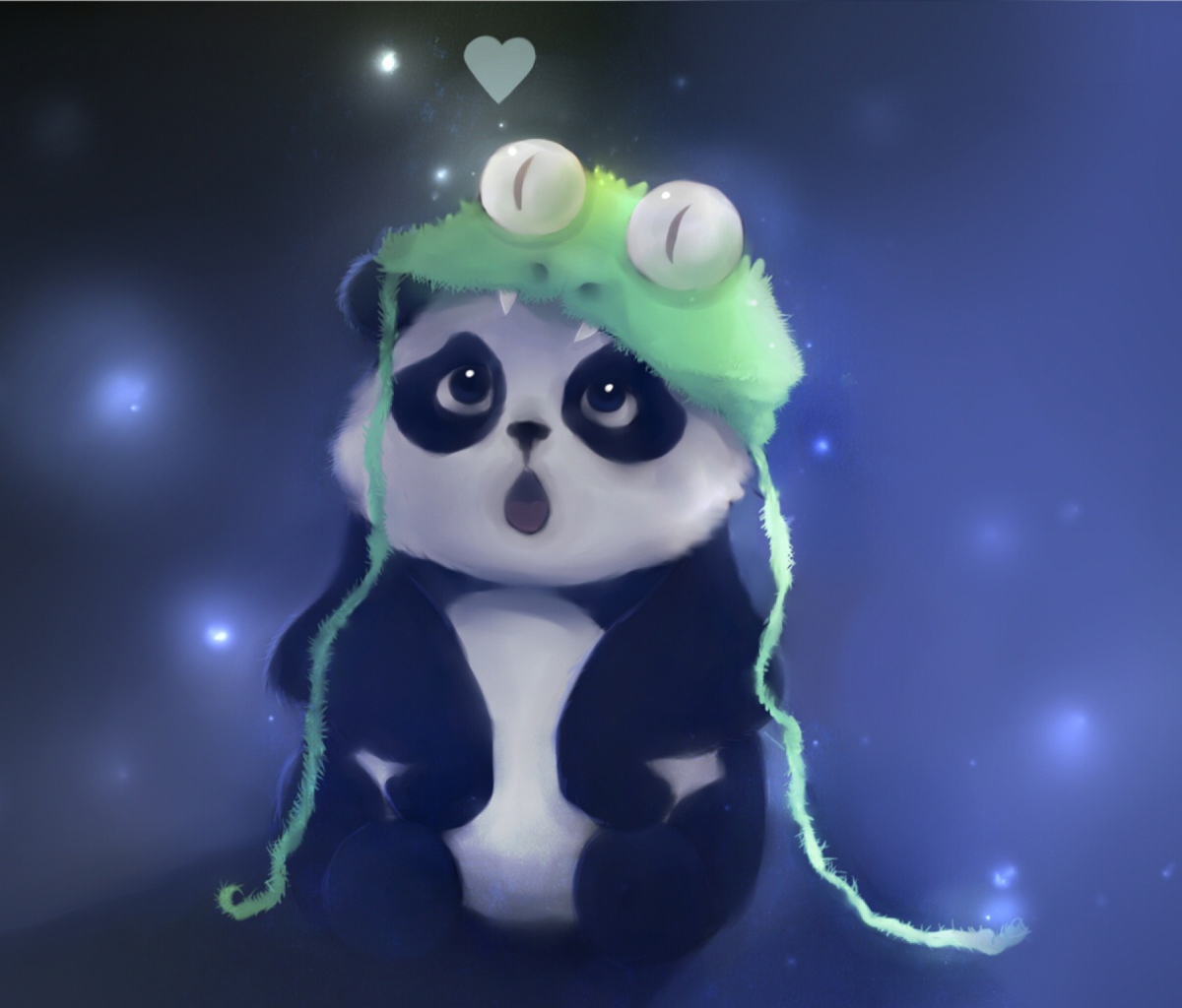 Обои Cute Baby Panda Painting 1200x1024