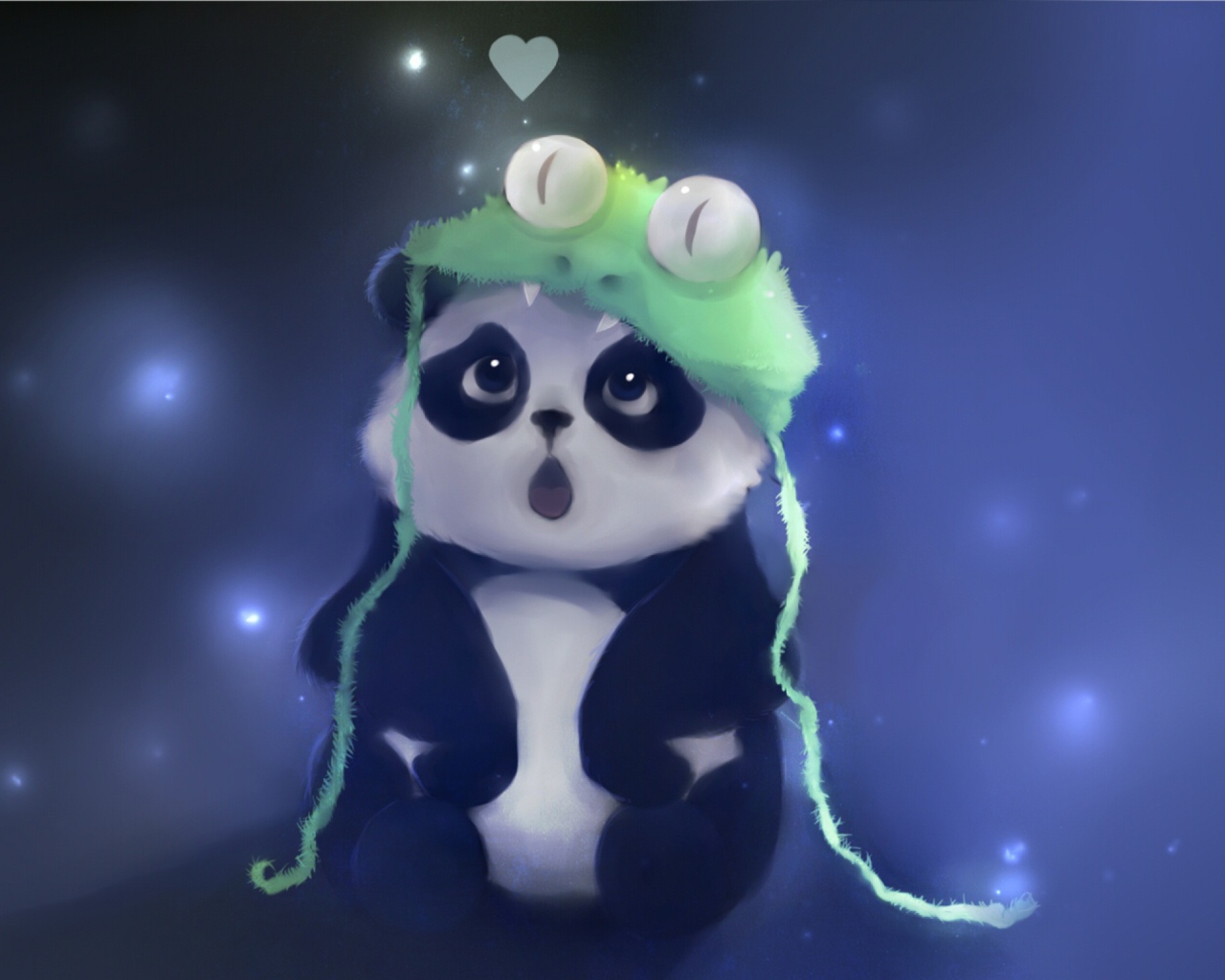 Das Cute Baby Panda Painting Wallpaper 1280x1024